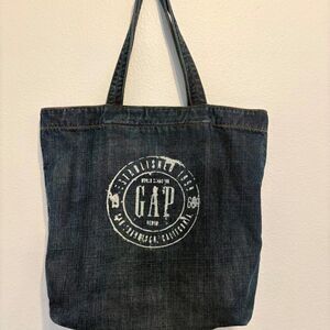Vintage Gap dark wash denim tote bag